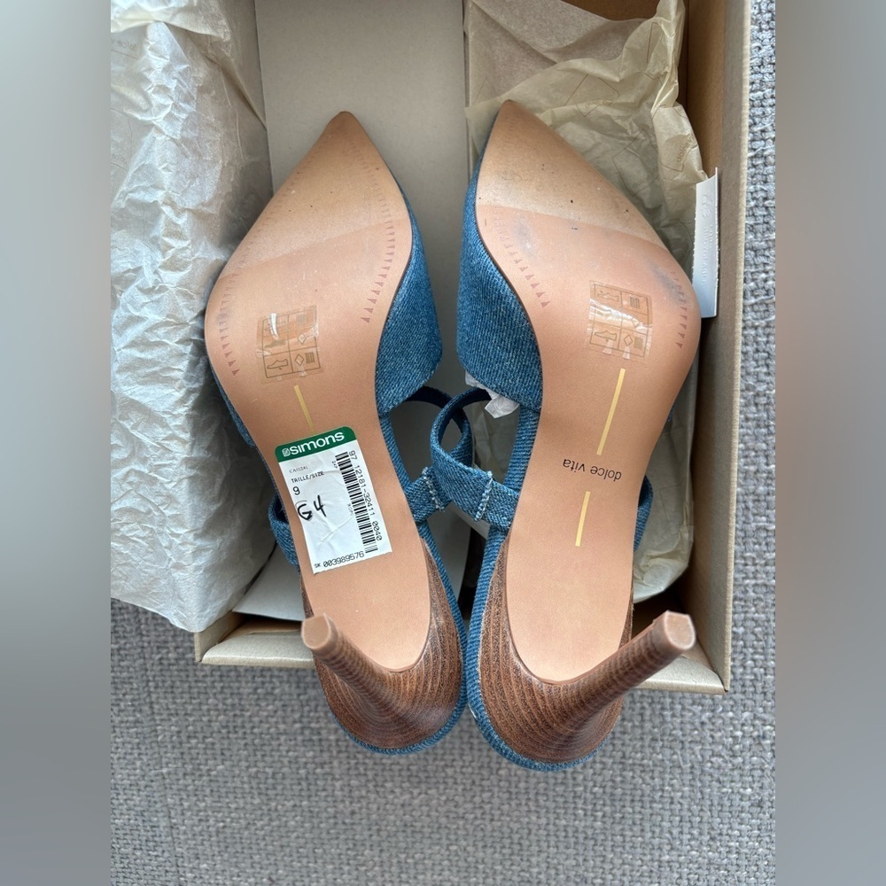 Dolce Vita Kanika Denim Pointed-Toe Heels Size 9 brand new - Picture 9 of 13